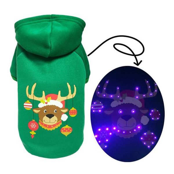 

glorystar christmas pet led light up dog sweater plus velvet dogs clothes apparel