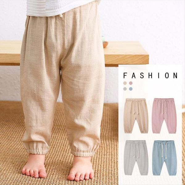 

girls trousers kids clothing children pants for baby boys blue solid linen spring summer