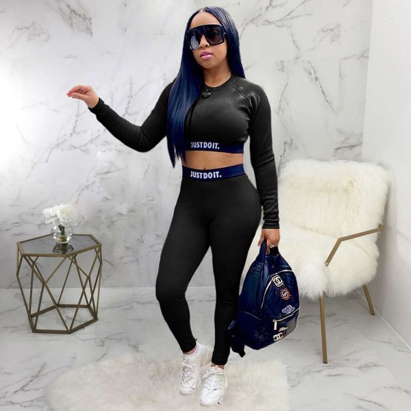 

2021 women's fashion sports leisure two piece suit, White