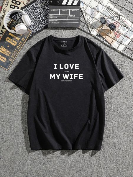 

men slogan graphic tee d5x4#, White;black