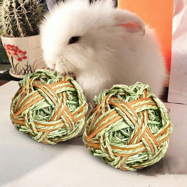 

small animal supplies chew ball chewable teething toys timothy grass activity for rabbits hamster guinea pigs