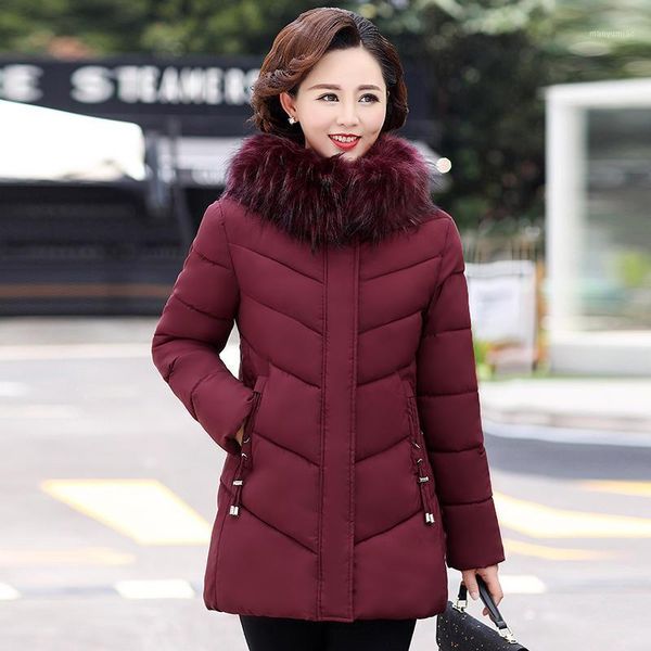 

women's down & parkas cotton coat female padded solid warm black winter clothes women jacket loose blue ladies coats outerwear q4627