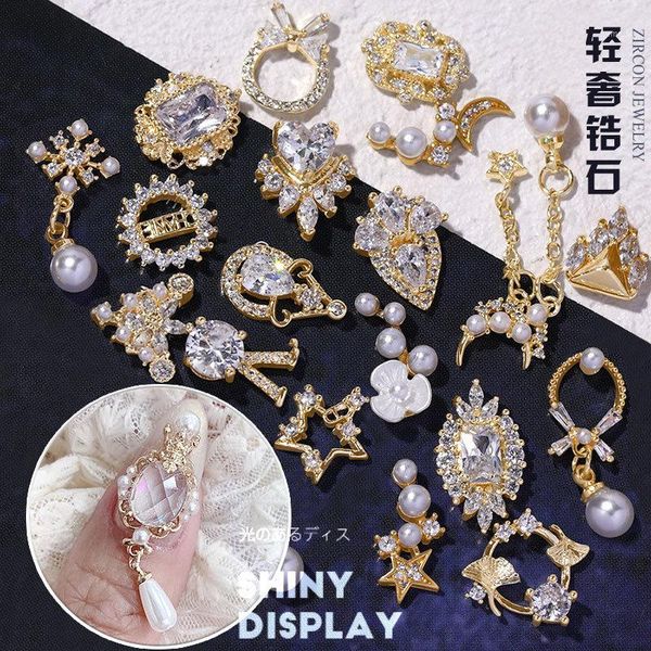 

nail zircon metallic decoration light all-match micro pave flash diamond potherapy japanese decoration1, Silver;gold