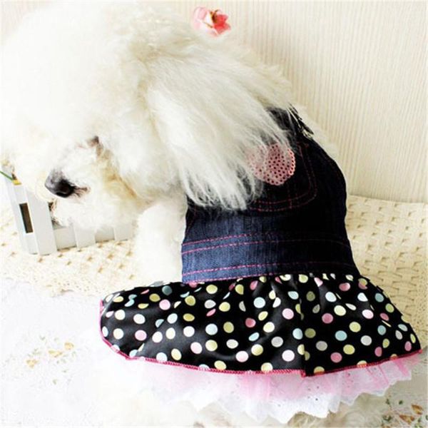 

dog apparel super cute jeans the spring and summer costume heart shape clothing yorkshire chihuahua denim skirt dress