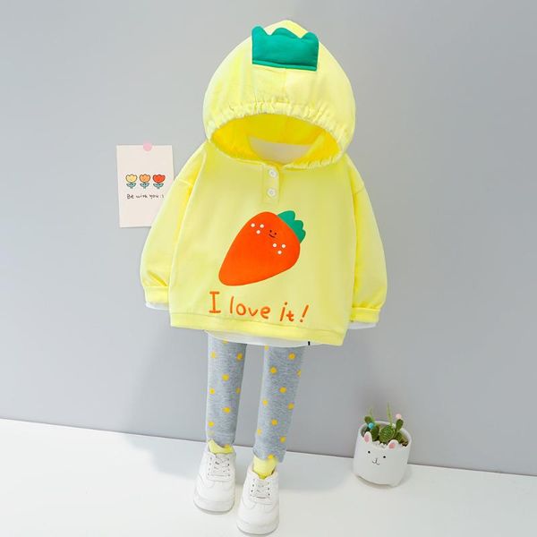 

clothing sets toddler girl clothes baby style strawberry kid outdoor wear cartoon outwear shirt +pants 1 2 3 4 5 years, White