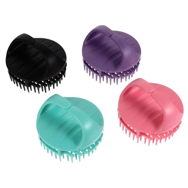 

4pcs practical head scrubbers hair shampoo brushes scalp, Silver