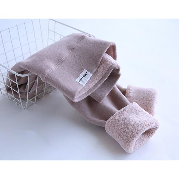 

lamb wool winter casual legging womens pant elastic waist thicken trousers warm women leggings external polyester wear k755, Black;white