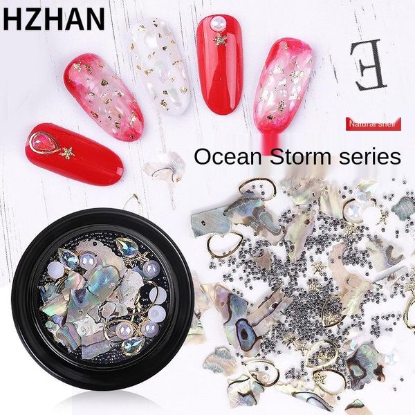 

nail art decorations hzhan fashion shell pearl accesoires gems rhinestones decor accessorie nails mix and match, Silver;gold