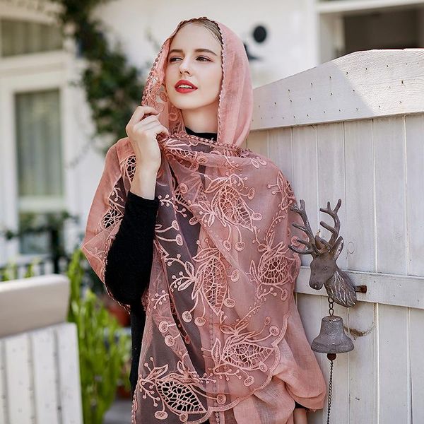 

scarves elegant lace women long scarf shawls and wraps foulard hijab wj0054, Blue;gray