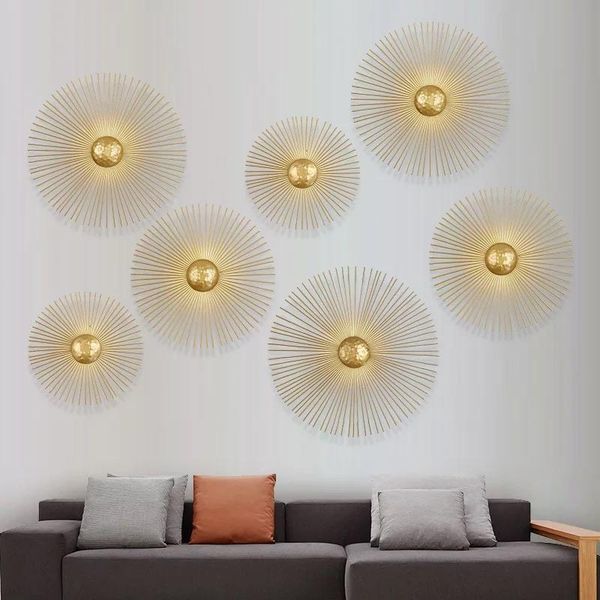 

wall lamp unique circular metal led light foyer dining room bedside retro home deco fixtures art design