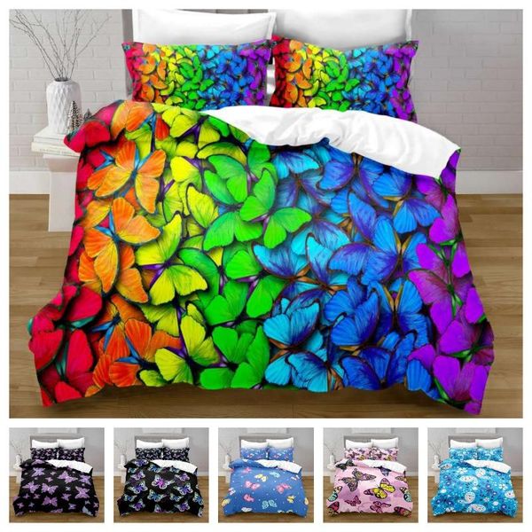 

bedding sets style set 3d digital butterflies printing 2/3pcs duvet cover single twin double full  king bedroom decor