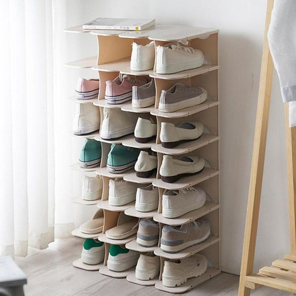 

clothing & wardrobe storage 6 layers stackable shoes organizer rack slippers high heels space saving dustproof shoe box assembly cabinet