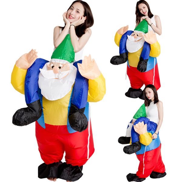 

mascot doll costume adults santa claus inflatable costumes christmas new year halloween cartoon mascot doll party role play dress up clothe, Red;yellow