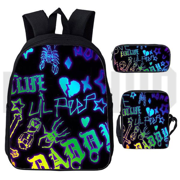 

backpack 2021 lil peep 3d print men women harajuku travelbags children school bookbags boys girls lover lapfunny bag