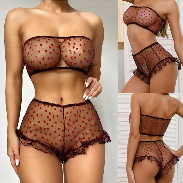 

women wireless bra thong pajamas nightwear lingerie babydoll set & brief sets underwear fashion bras, Red;black
