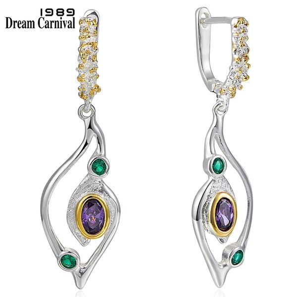 

dreamcarnival1989 geometric earrings women blue green zirconia crane bird look jewelry september party must have we3950 210625, Silver