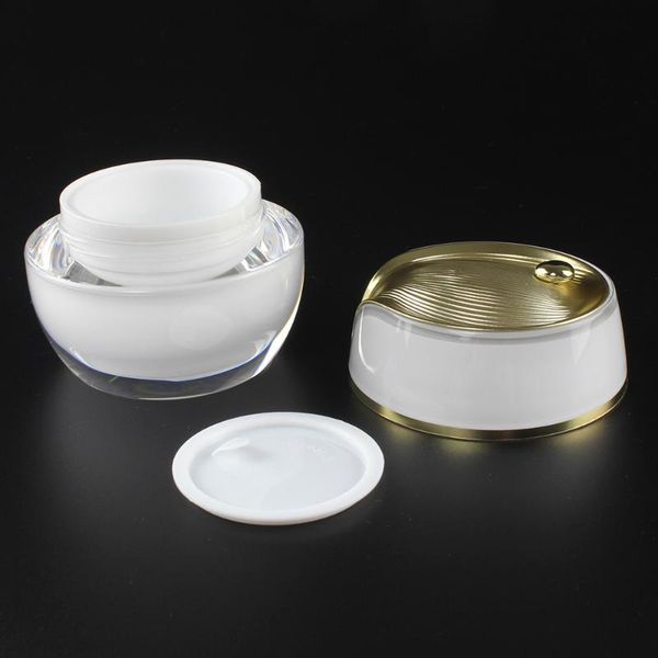 

storage bottles & jars 15g white/black plastic jar cream,empty acrylic with lotus leaf cap