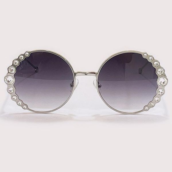 

sunglasses elegant crystal round women brand design alloy metal frame sun glasses fashion female eyewear with original box, White;black