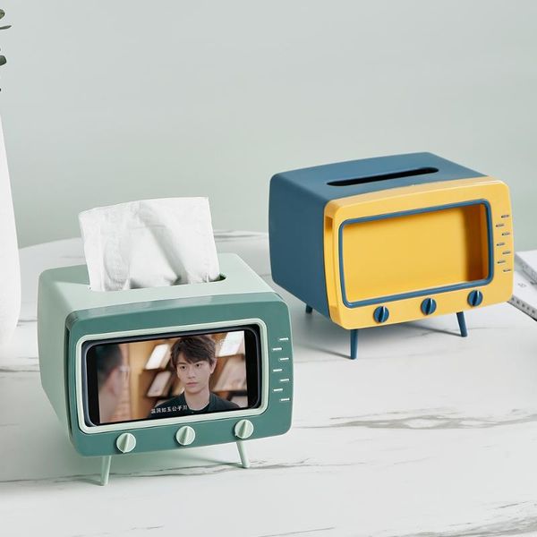 

tissue boxes & napkins nordic modern home decoration creative tv box deskphone holder multi-function office storage ecoco napkin