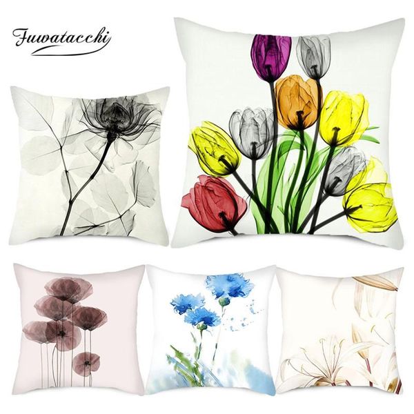 

cushion/decorative pillow fuwatacchi classic flower covers colorful pattern gift cushion cover for home sofa and car decorative throw