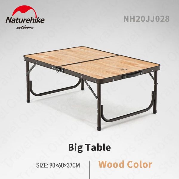 

naturehike outdoor 90x60x37cm folding camping table aluminium alloy travel picnic large 25kg bearing adjustable legs camp furniture
