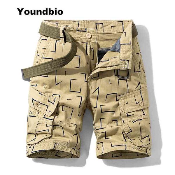 

summer cargo shorts men camouflage cotton khaki jogger loose casual outwear overalls 210716, White;black