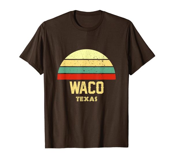 

waco texas ts vintage retro sunset tee shirt t-shirt, White;black