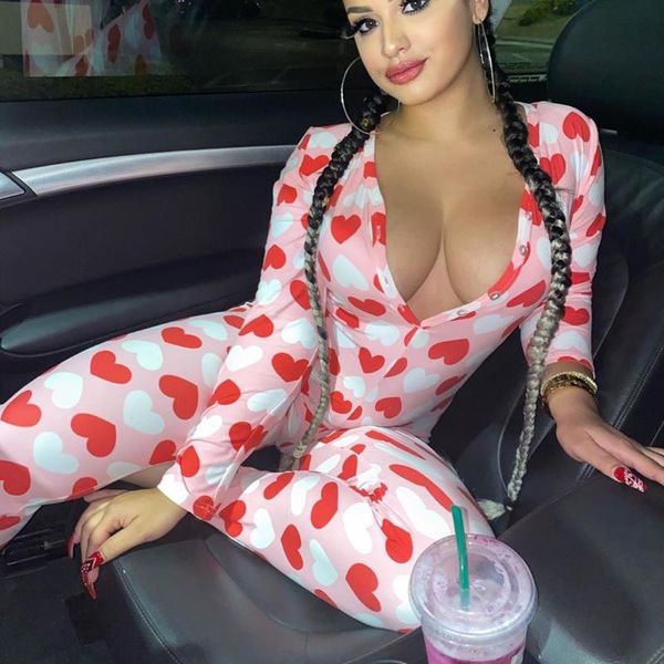 

women's jumpsuits & rompers women one piece pajama fashion cartoon printed long-sleeved trousers jumpsuit long pants sleepwear, Black;white