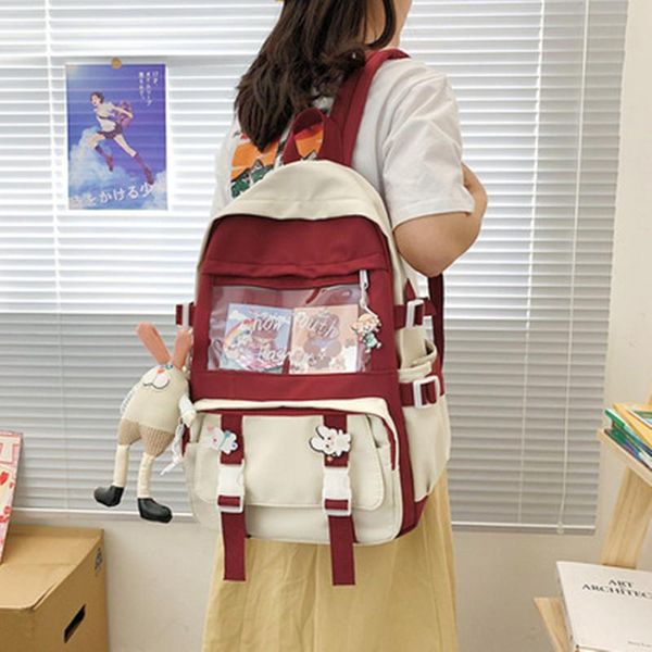 

backpack kawaii cute girl college school bag women student nylon lapversatile lady retro leisure rucksack schoolbag