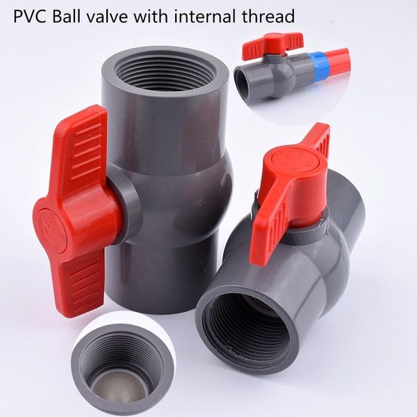 

watering equipments 1pc 1/2,3/4,1,1.2,1.5,2 inch pvc pipe female thread valve aquarium garden irrigation ball fish tank water