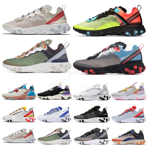 

quality react vision element undercover anthracite men women shoes runners black iridescent sneakers trainers sport, White;red