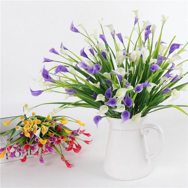 

artificial flowers calla with leaf wedding decoraccessories plastic fake lily aquatic plants for diy home room decoration flower