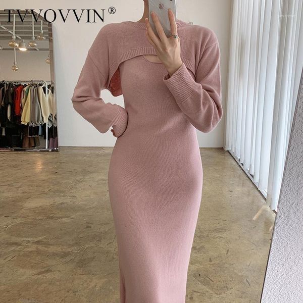 

vintage women dress knitting sweater dresses pink gray apricot long autumn winter 2021 9pn casual, Black;gray