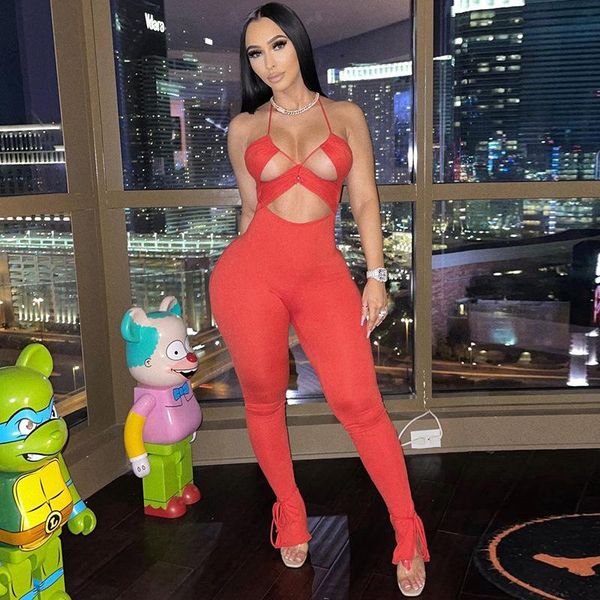 

women's pants & capris fashion summer solid color sleeveless drawstring strapless back slim trousers jumpsuit, Black;white