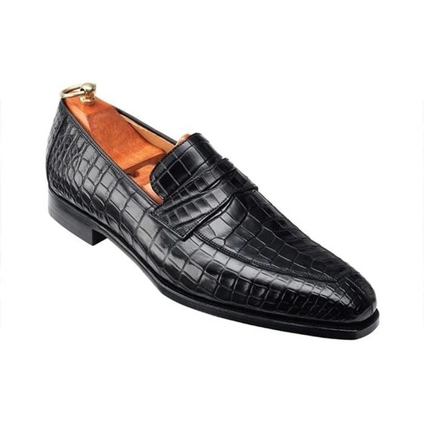 

men crocodile pu leather shoes low heel shoes dress shoes brogue spring ankle boots vintage classic male f61, Black