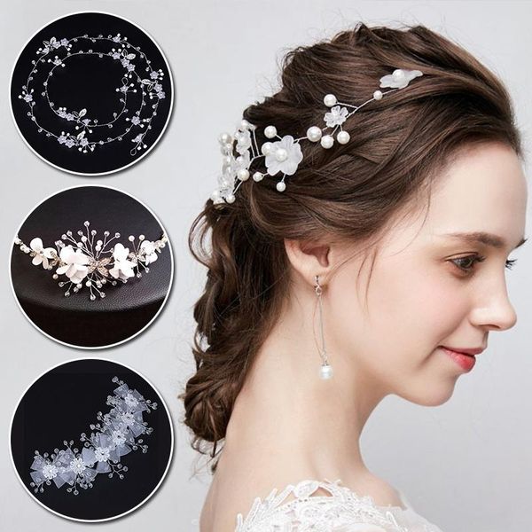 

hair clips & barrettes bridal comb clip headband wedding accessories for woman rhinestone flower accessory tiara jewelry, Golden;silver