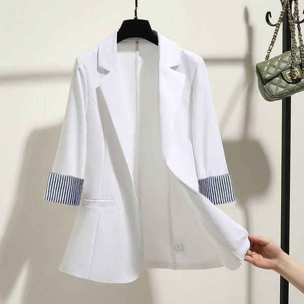

women's suits & blazers women office lady work-suit slim korean style simple minimalist patchwork business ol large size trendy womens, White;black