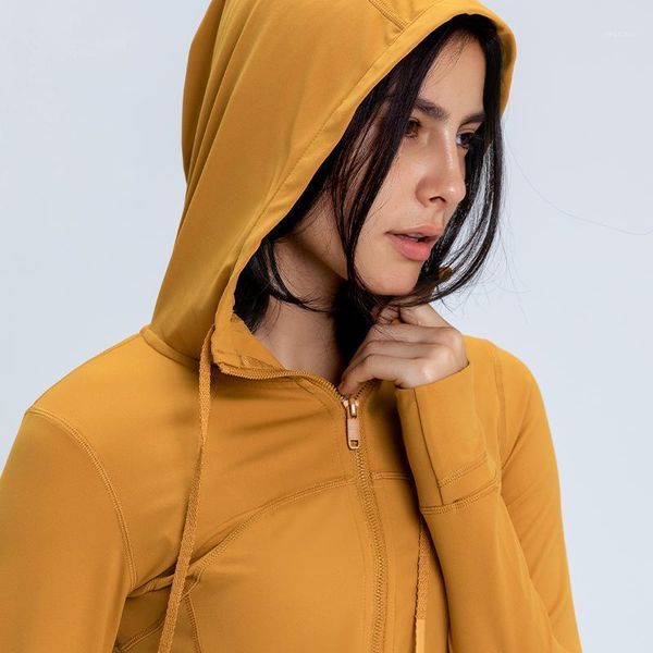 

yoga outfit professional sports jacket women's long-sleeved hooded running spring and autumn fitness clothes women