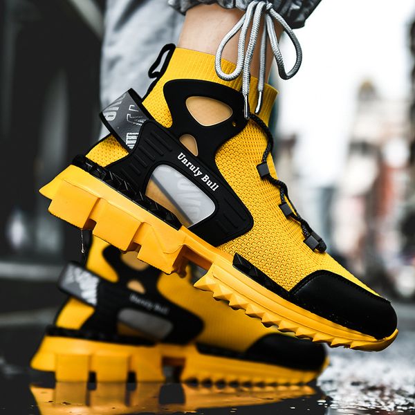 

new style thick bottom running shoes for high-men sneakers outdoor sport shoes training athletic jogging shoes zapatillas high-top