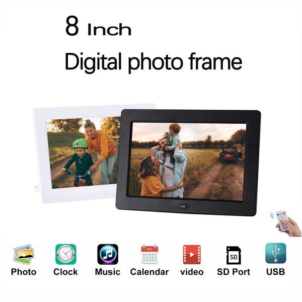 

digital po frame 8 inch picture 1280*800(16:10) ips screen with remote controler music slides video player frames po