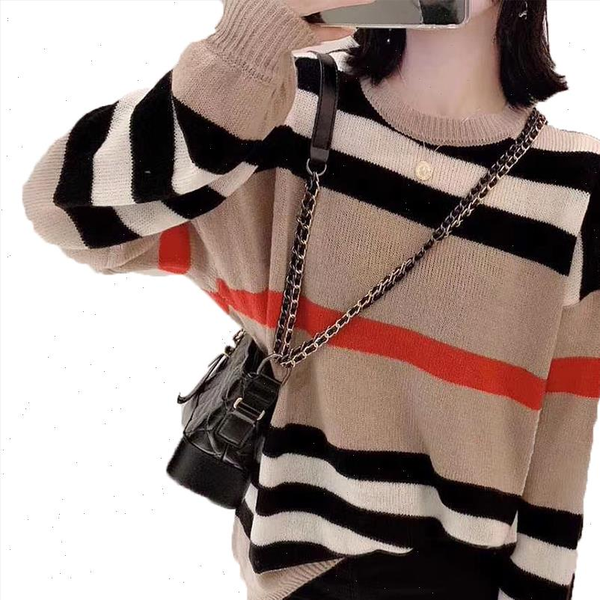 

spring autumn cute striped pullover womens sweater knitted korean winter jumper jersey clothing, White;black
