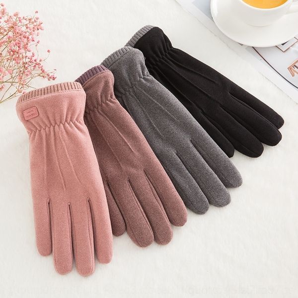 

tq16 warm and fingerless winter women' winter windproof plush thickening riding driving gloves mittens de velvet windproof outdoor glo, Blue;gray