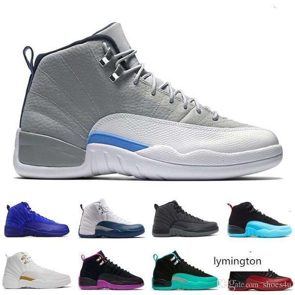 

[with box]drop super perfect quality 12 12s xii flu game french blue the master men basketball sport shoes us5.5-13