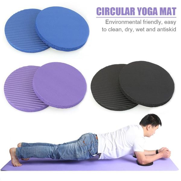 

yoga mats 2x plank workout round knee pad fitness push-up protective rebound mat