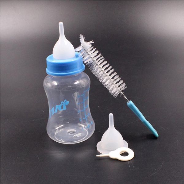 

puppy kitten feeding bottle set pet dog cat baby nursing water milk feeder with cleaning brush born drinking bowls & feeders