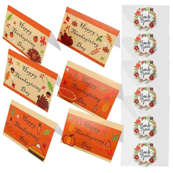 

greeting cards 2 set of festival thanksgiving with stickers envelops