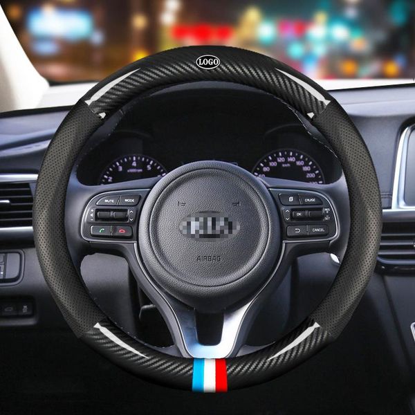 

steering wheel covers for kia sportage 2005 2008 2010 2014 2021 2021- je km sl ql car carbon fiber cover 38cm interior accessories