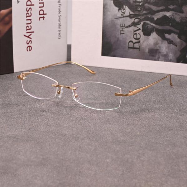 

fashion sunglasses frames vazrobe rimless eyeglasses male plain tint glasses men frameless spectacles for prescription optical reading/myopi, Black