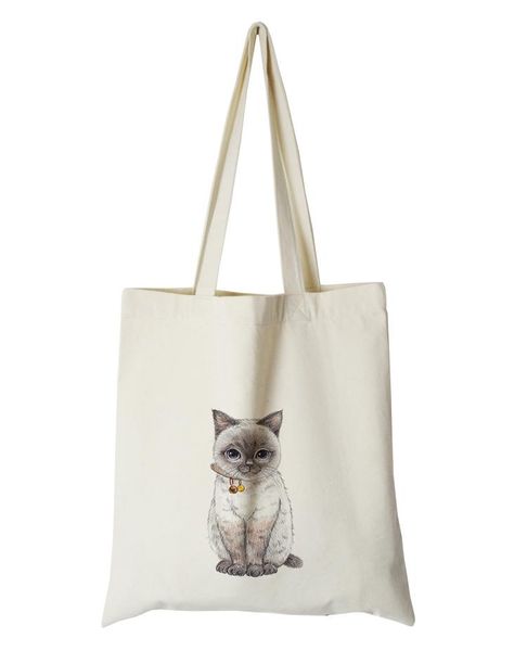 

shopping bags cute cat series canvas custom tote bag customized eco made with dachshund shepherd dog poodle