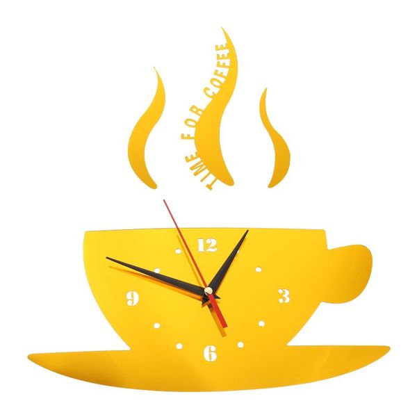 

wall clocks 1pc hanging clock home simple coffee cup artistic sticker